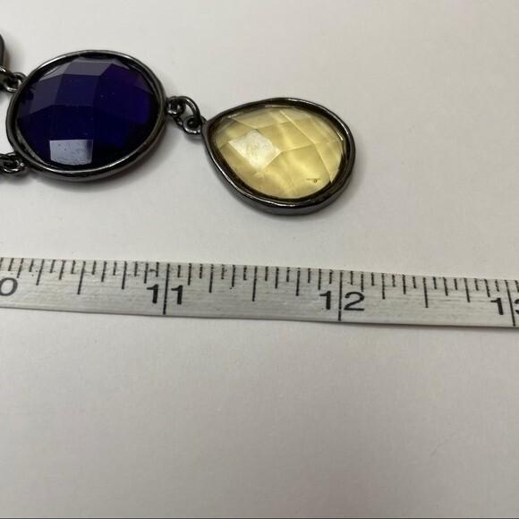 Chico's Necklace Gun Metal Tone with Multi Colored Cabochons - Picture 9 of 10